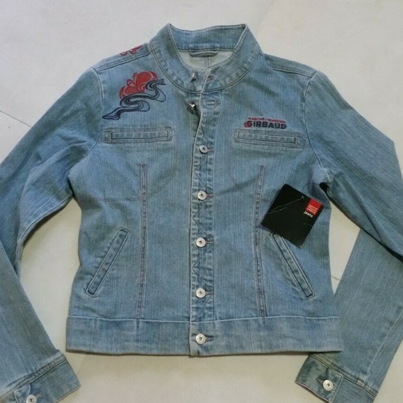 VINTAGE 90S MARITHE GIRBAUD WOMENS TRUCKER JEANS JACKET SIZE L BLUE VTG NEW - Picture 1 of 6